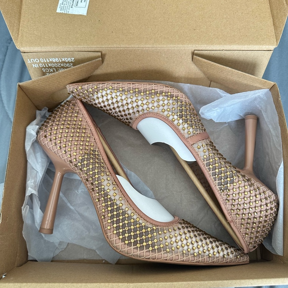 Elegant Studded Tan Heels